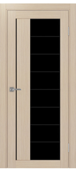 Межкомнатная дверь Турин_524АСС.22 молдинг алюм.чёрн.60  Дуб беленый FL