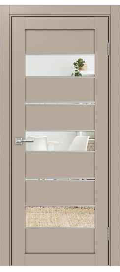 Межкомнатная дверь Турин_526АППmax.122 молдинг алюм.хром.40  Мокко