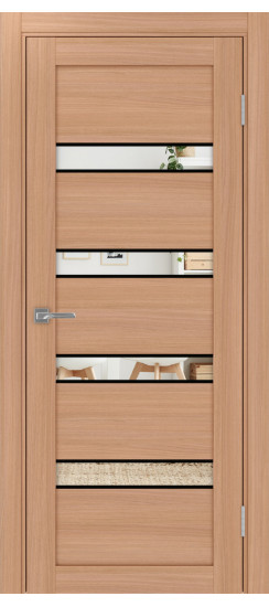 Межкомнатная дверь Турин_505AПC.12 молдинг алюм.чёрн.30  Ясень тёмный