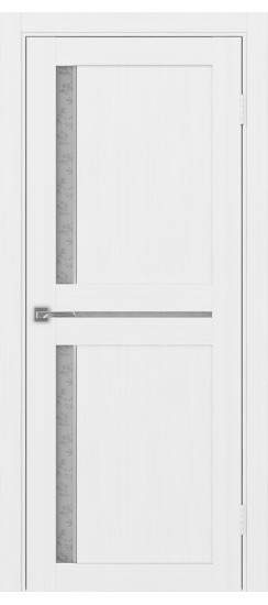 Межкомнатная дверь Турин_523АПС.221 молдинг алюм.хром.60  Белый лёд