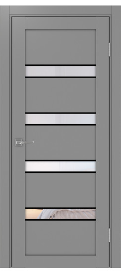 Межкомнатная дверь Турин_505AПC.12 молдинг алюм.чёрн.30  Серый