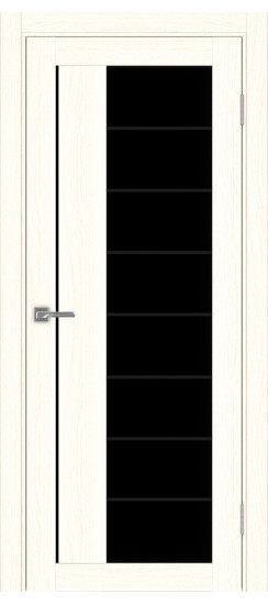 Межкомнатная дверь Турин_524АСС.22 молдинг алюм.чёрн.60  Ясень светлый