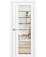 Турин_524АСС.22 молдинг алюм.чёрн. ЭКО-шпон Белый снежный