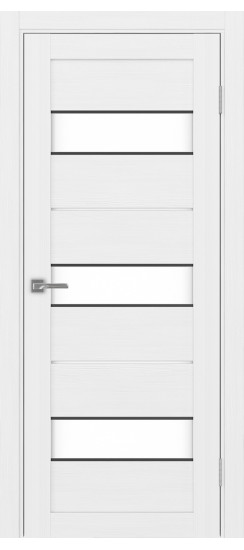 Межкомнатная дверь Турин_526АПС.122 молдинг алюм.чёрн.40  Белый лёд