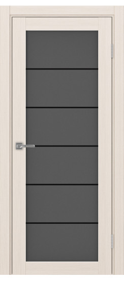 Межкомнатная дверь Турин_501АСС.2 молдинг алюм.чёрн.30  Ясень перламутровый