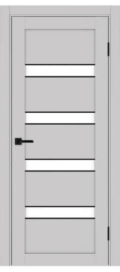 Межкомнатная дверь Турин_505AПC.12 молдинг алюм.чёрн.30  Пепельный