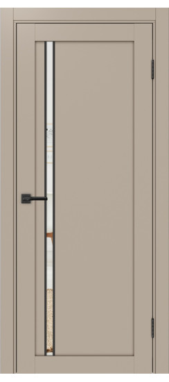 Межкомнатная дверь Турин_527АПС.121 молдинг алюм.чёрн.35  Мокко