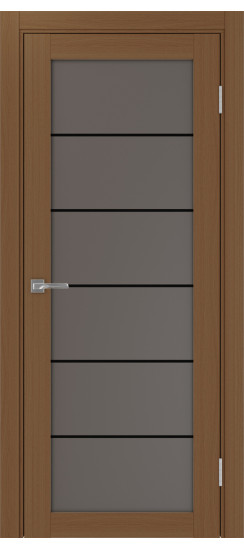 Межкомнатная дверь Турин_501АСС.2 молдинг алюм.чёрн.30  Орех NL