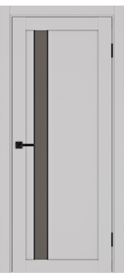 Межкомнатная дверь Турин_528AПС.121 молдинг алюм.чёрн.60  Пепельный