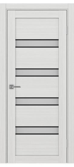 Межкомнатная дверь Турин_505AПC.12 молдинг алюм.чёрн.30  Ясень серебристый