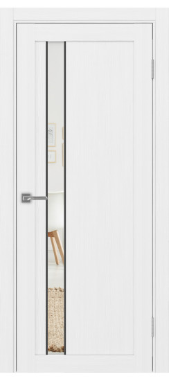 Межкомнатная дверь Турин_528AПП.121 молдинг алюм.чёрн.60  Белый лёд