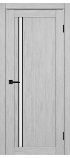 Межкомнатная дверь Турин_527АПС.121 молдинг алюм.чёрн.35  Дуб серый FL