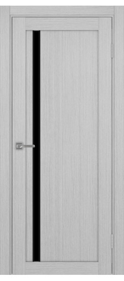 Межкомнатная дверь Турин_527АПС.121 молдинг алюм.чёрн.35  Дуб серый FL