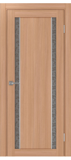 Межкомнатная дверь Турин_522АПС.212 молдинг алюм.хром.60  Ясень тёмный