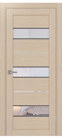 Межкомнатная дверь Турин_526АПС.122 молдинг алюм.чёрн.40  Дуб беленый FL