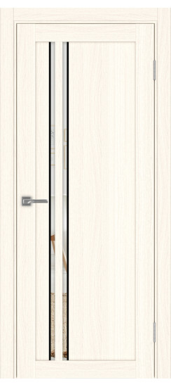 Межкомнатная дверь Турин_525АПС.121 молдинг алюм.чёрн.60  Ясень светлый