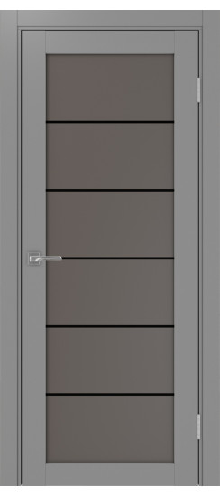 Межкомнатная дверь Турин_501АСС.2 молдинг алюм.чёрн.30  Серый