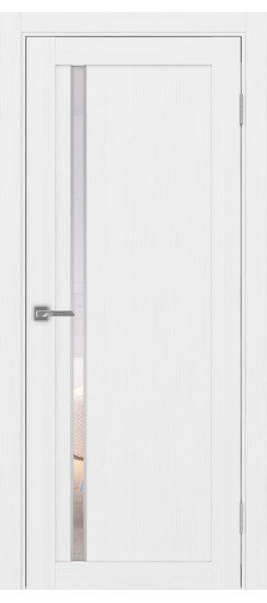 Межкомнатная дверь Турин_527АПС.121 молдинг алюм.хром.35  Белый лёд