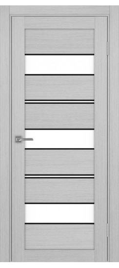 Межкомнатная дверь Турин_526АППmax.122 молдинг алюм.чёрн.40  Дуб серый FL