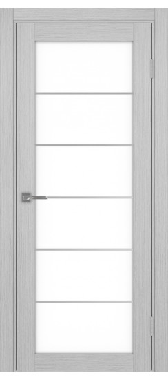 Межкомнатная дверь Турин_501АСС.2 молдинг алюм.хром.30  Дуб серый FL