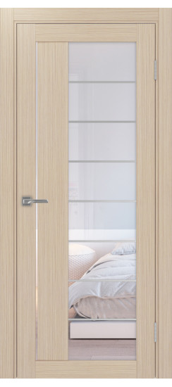 Межкомнатная дверь Турин_524АСС.22 молдинг алюм.хром.60  Дуб беленый FL