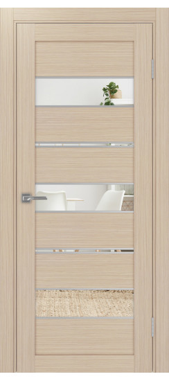Межкомнатная дверь Турин_526АППmax.122 молдинг алюм.хром.40  Дуб беленый FL