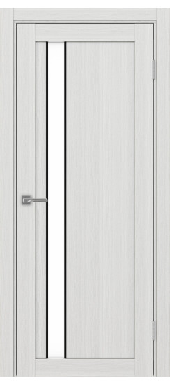 Межкомнатная дверь Турин_528AПП.121 молдинг алюм.чёрн.60  Ясень серебристый