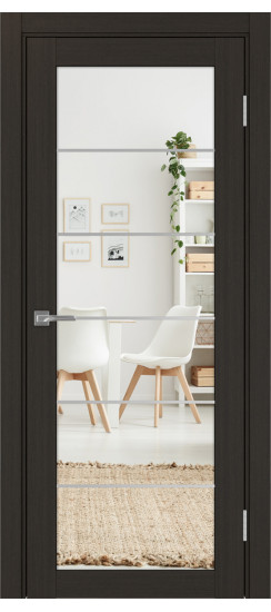 Межкомнатная дверь Турин_501АСС.2 молдинг алюм.хром.30  Венге FL