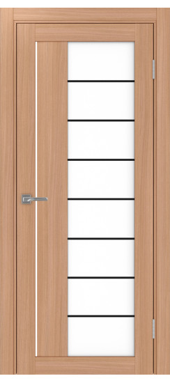 Межкомнатная дверь Турин_524АСС.22 молдинг алюм.чёрн.60  Ясень тёмный