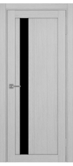 Межкомнатная дверь Турин_528AПП.121 молдинг алюм.чёрн.60  Дуб серый FL