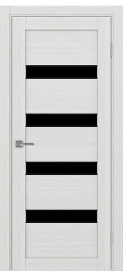 Межкомнатная дверь Турин_505AПC.12 молдинг алюм.чёрн.30  Ясень серебристый