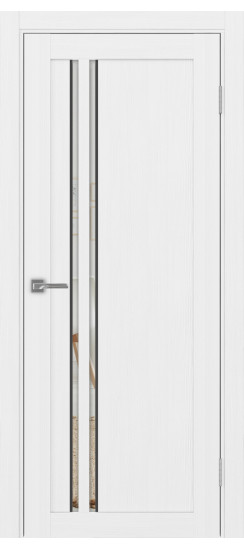 Межкомнатная дверь Турин_525АПС.121 молдинг алюм.чёрн.60  Белый лёд