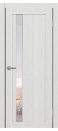 Межкомнатная дверь Турин_528AПС.121 молдинг алюм.хром.60  Ясень серебристый