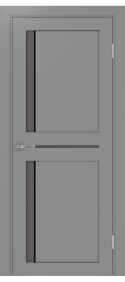 Межкомнатная дверь Турин_523АПС.221 молдинг алюм.чёрн.60  Серый
