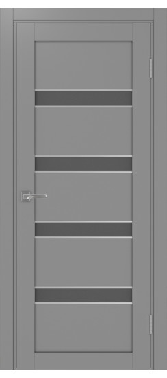 Межкомнатная дверь Турин_505AПC.12 молдинг алюм.хром.30  Серый