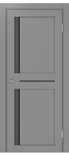 Межкомнатная дверь Турин_523АПС.221 молдинг алюм.чёрн.60  Серый