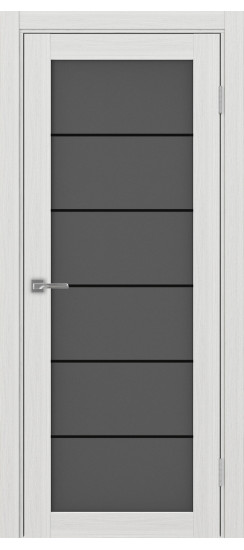 Межкомнатная дверь Турин_501АСС.2 молдинг алюм.чёрн.30  Ясень серебристый