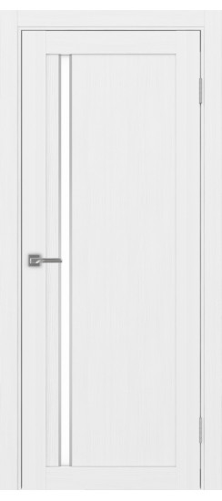 Межкомнатная дверь Турин_527АПС.121 молдинг алюм.хром.35  Белый лёд