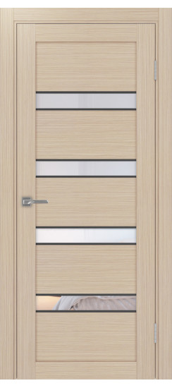 Межкомнатная дверь Турин_505AПC.12 молдинг алюм.чёрн.30  Дуб беленый FL