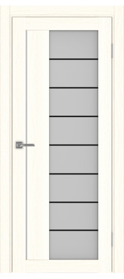 Межкомнатная дверь Турин_524АСС.22 молдинг алюм.чёрн.60  Ясень светлый