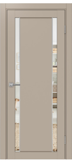 Межкомнатная дверь Турин_522AПП.212 молдинг алюм.хром.60  Мокко