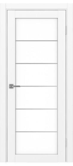Межкомнатная дверь Турин_501АСС.2 молдинг алюм.хром.30  Белый снежный