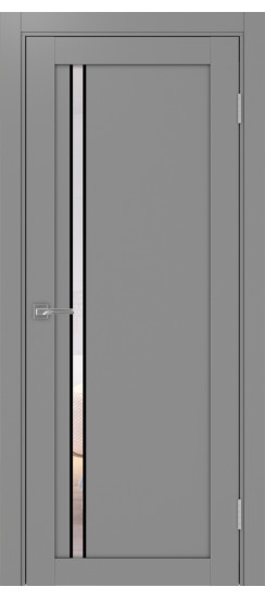Межкомнатная дверь Турин_527АПС.121 молдинг алюм.чёрн.35  Серый