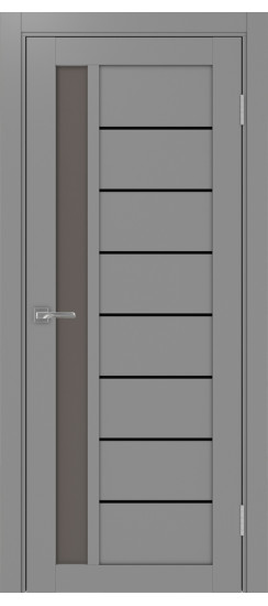 Межкомнатная дверь Турин_554АПП.21 молдинг алюм.чёрн.60  Серый