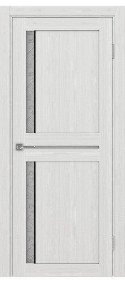 Межкомнатная дверь Турин_523АПС.221 молдинг алюм.чёрн.60  Ясень серебристый