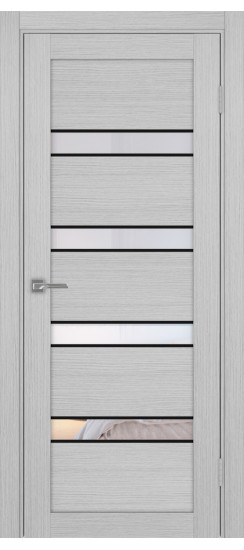 Межкомнатная дверь Турин_505AПC.12 молдинг алюм.чёрн.30  Дуб серый FL