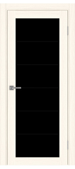 Межкомнатная дверь Турин_501АСС.2 молдинг алюм.чёрн.30  Ясень светлый