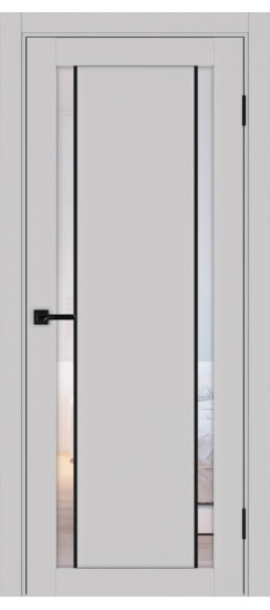 Межкомнатная дверь Турин_522АПС.212 молдинг алюм.чёрн.60  Пепельный