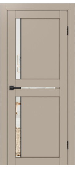 Межкомнатная дверь Турин_523АПП.221 молдинг алюм.чёрн.60  Мокко