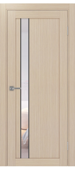 Межкомнатная дверь Турин_528AПС.121 молдинг алюм.чёрн.60  Дуб беленый FL